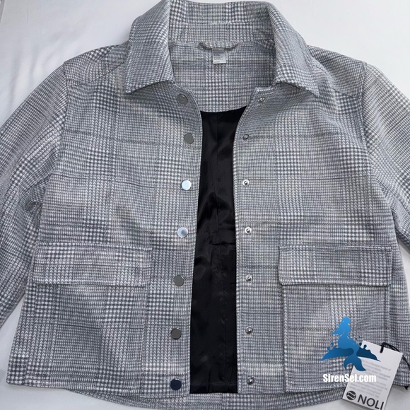 1148 NWT Noli Argento Cropped Jacket - Size S - Silver - Picture 3 of 13